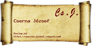 Cserna József névjegykártya